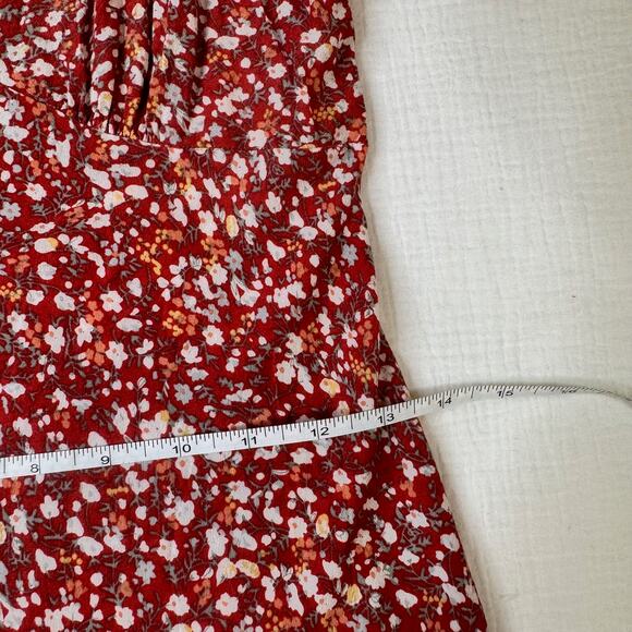 Rails Audrina Red White Ditsy Floral Midi Dress Women's Small Cottage Romantic - Picture 8 of 12